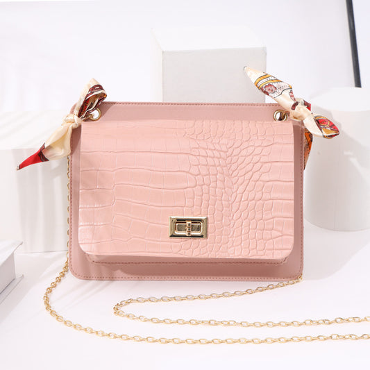 R-C Crocodile Pattern Scarf Bag