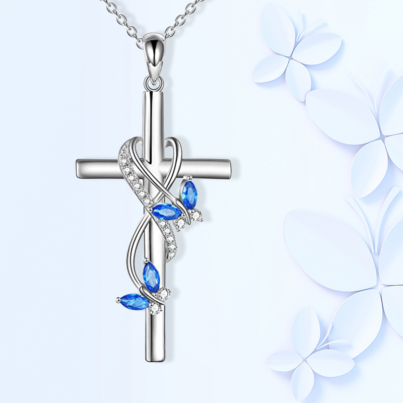Butterfly Cross Pendant Necklace