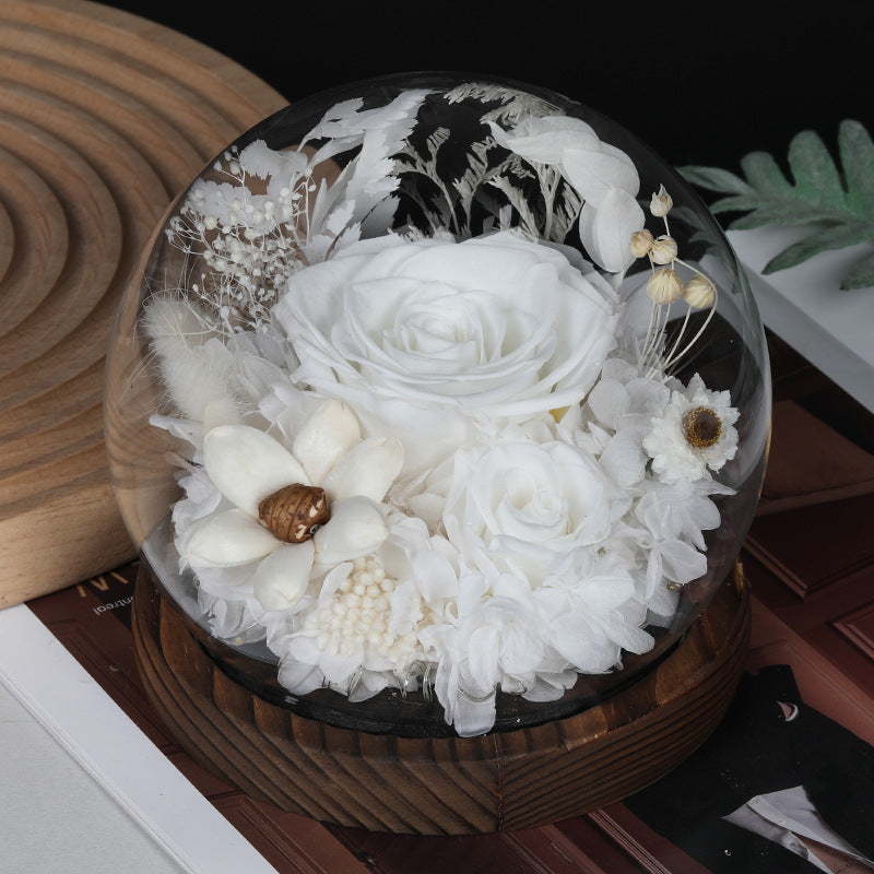 R-C Glass Cover Dried Flower Ornament Gift