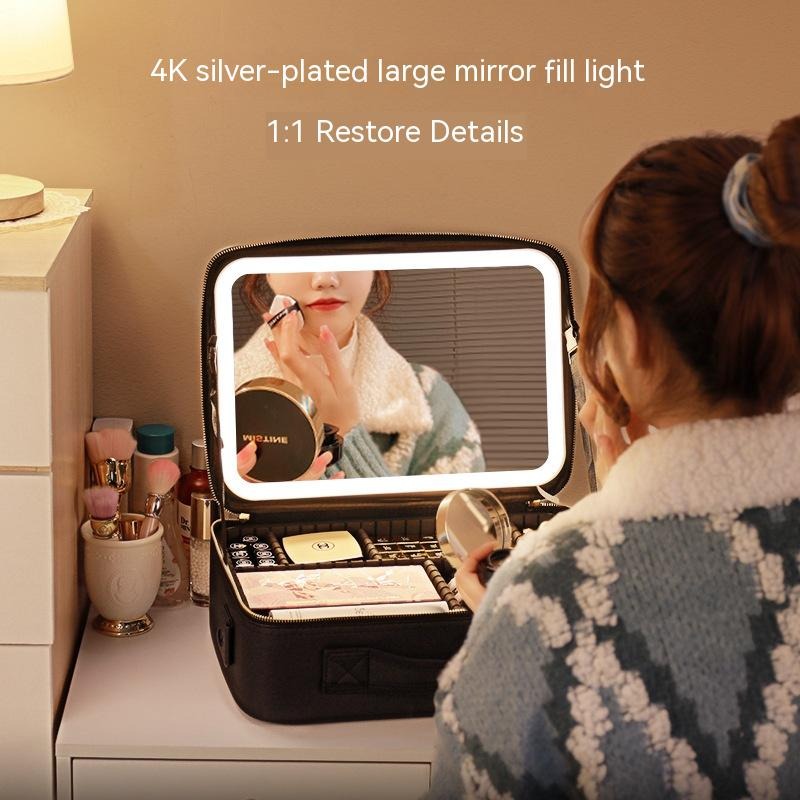 Cosmetic Bag with Mirror and LED Light