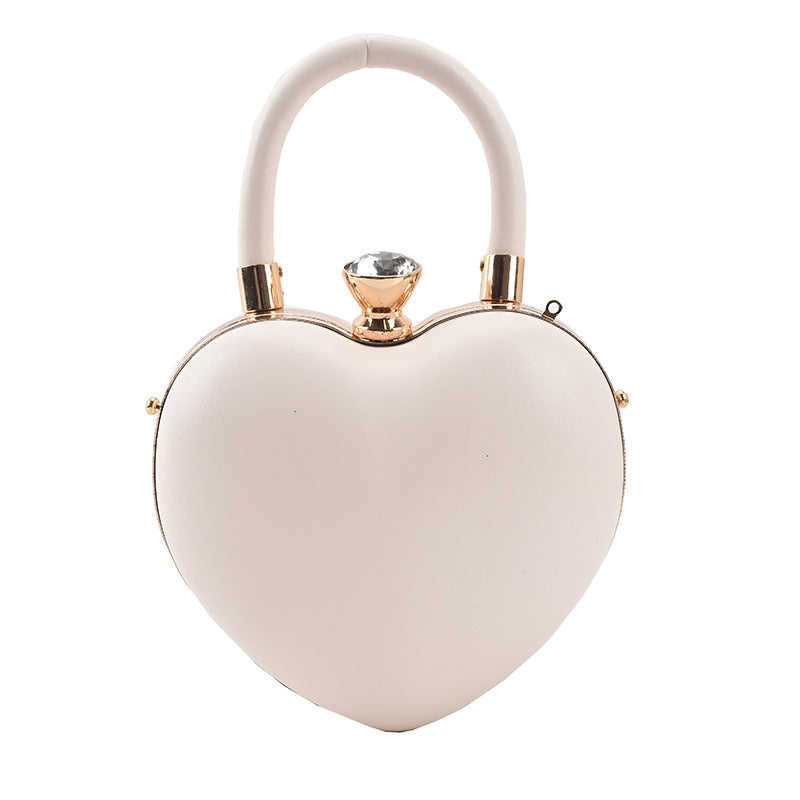 Heart-Shaped Western Style Shoulder Handbag with Chain