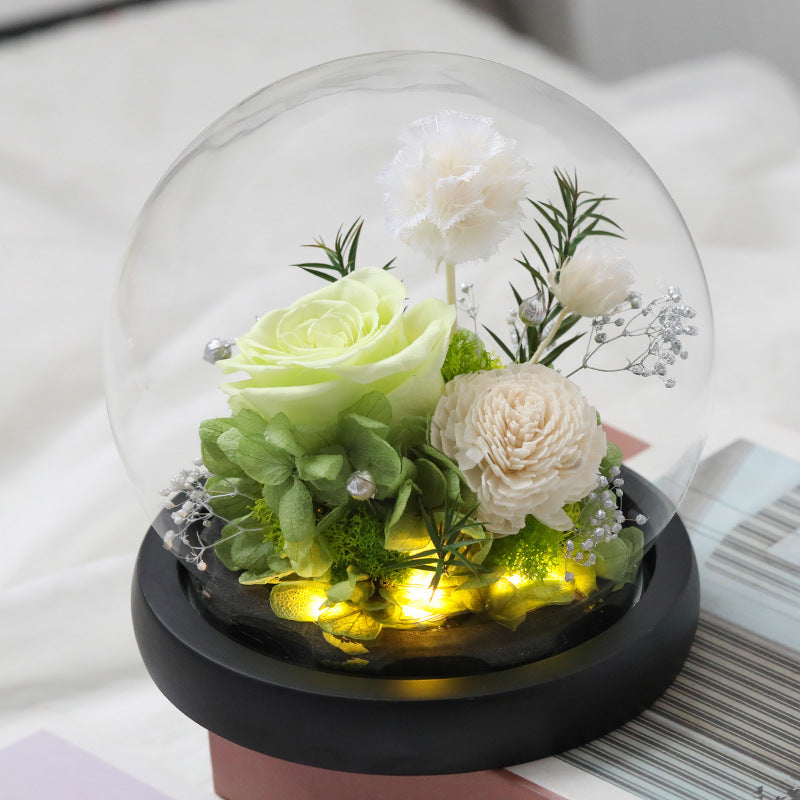 R-C Glass Cover Dried Flower Ornament Gift