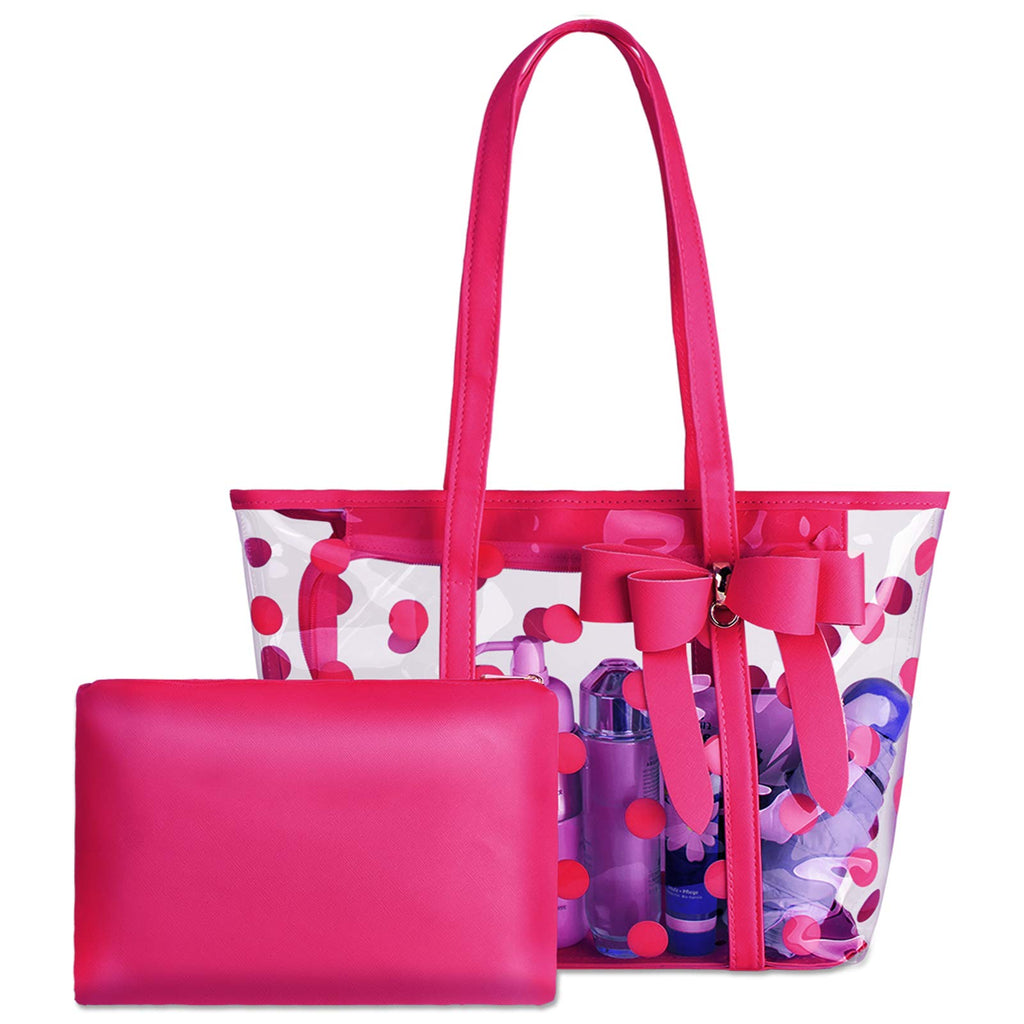 Women Waterproof PVC Clear Tote Bags Shoulder Handbag Beach Bag Shopping Work Bag