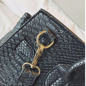 Snake Print Color Block Platinum Tote Bag