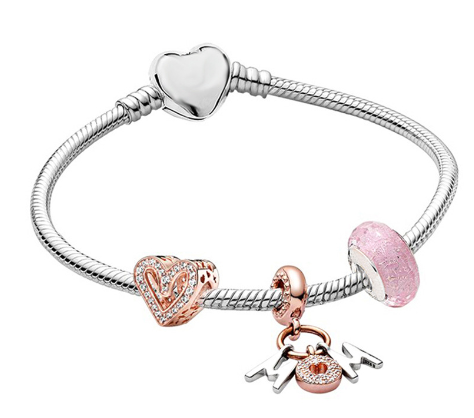Pandora Style Bracelet for Mom with Charms Included (Set)