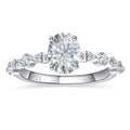 BONLAVIEGEM Oval Engagement Ring for Women 925 Sterling Silver Wedding Ring for Women Oval Ring for Women Sterling Silver Cubic Zirconia Engagement Rings Size 8
