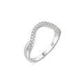 Newshe Jewellery Curved Wedding Bands for Women Stacking Eternity Rings 925 Sterling Silver 5A Cz Wishbone Size 5