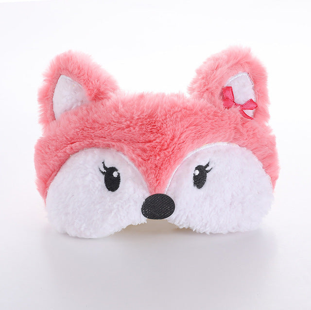 Cute Plush Animal Sleeping Mask for Girls and Women