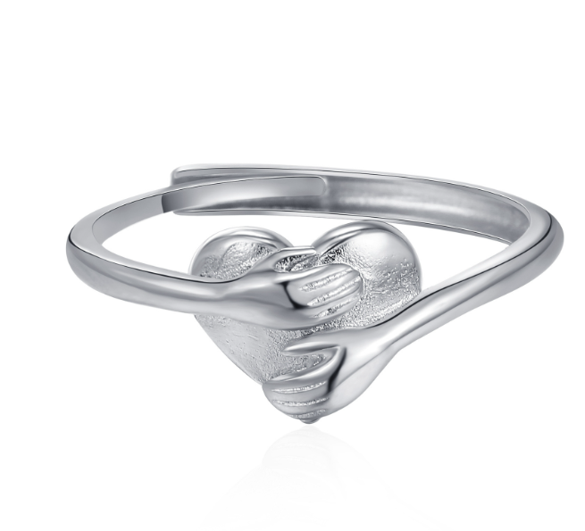 R-C Hug Love Heart-Shaped Ring for Valentine's Day