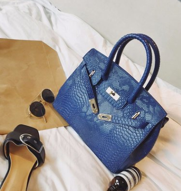 Snake Print Color Block Platinum Tote Bag