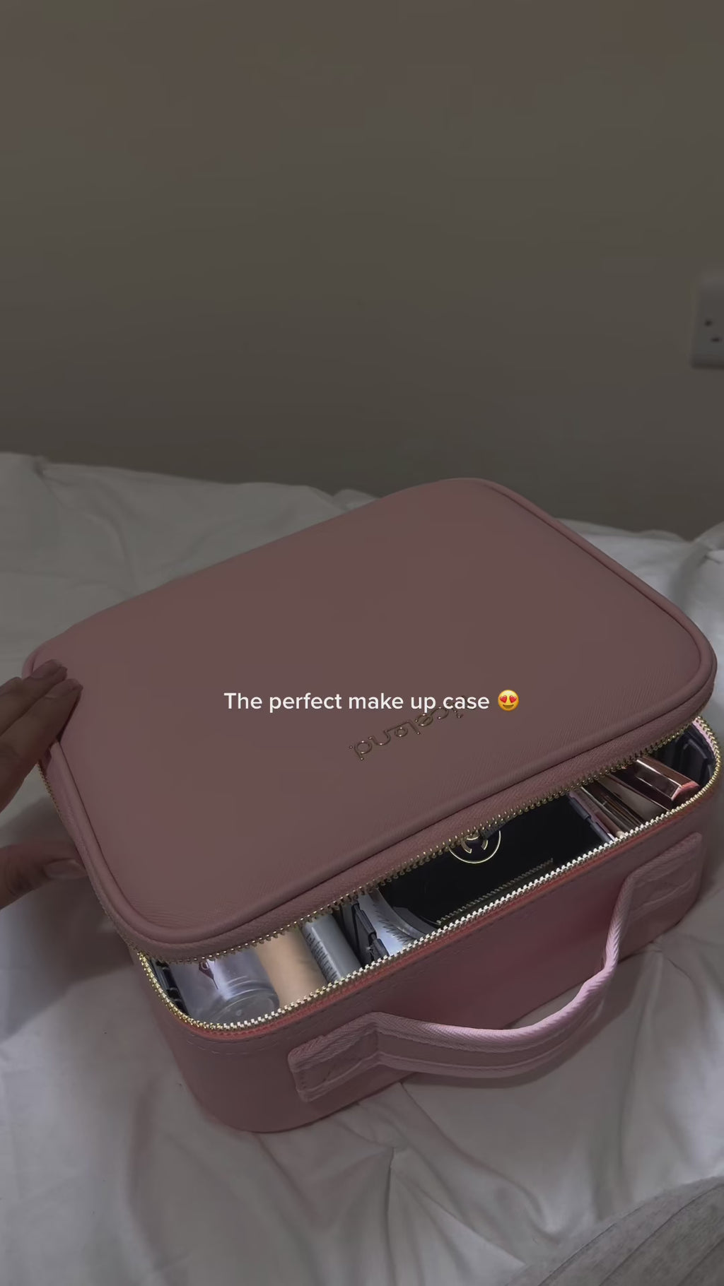 R-C Portable Cosmetic Bag with Mirror & LED Light,